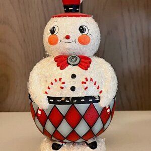New Johanna Parker Snowman Double Cane Conrad Jar